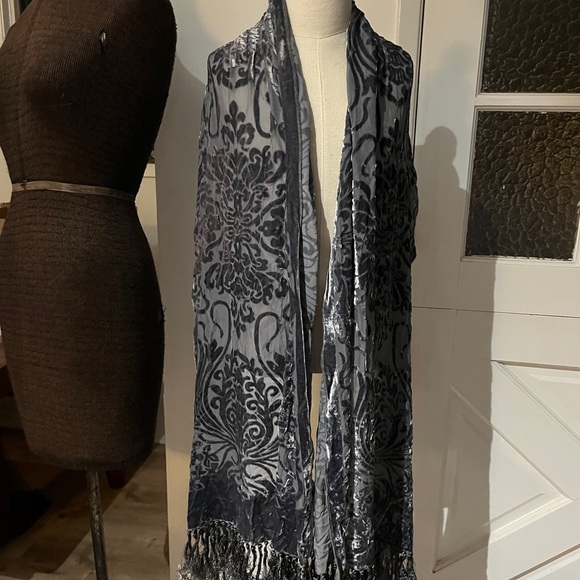 Aris A Silk Velvet Scarf - Picture 1 of 5